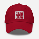 mayday dad hat white logo