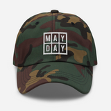 mayday dad hat white logo