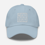 mayday dad hat white logo